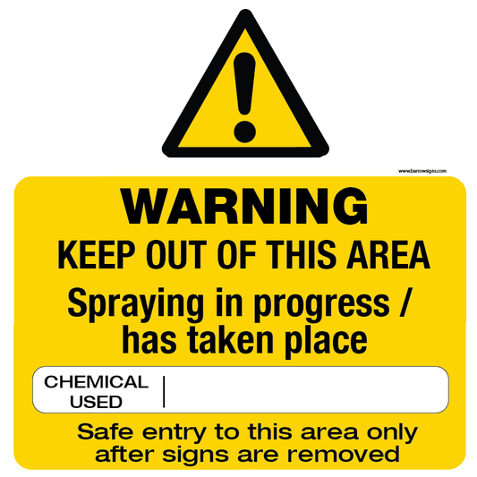 Spraying In Progress | With Space For Name Of Chemical