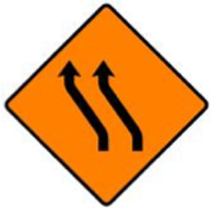  WK 014 Move to Left (Two Lanes) Sign from barrowsigns.com