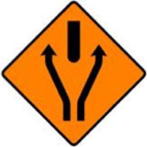 WK 016 Obstruction Between Lanes Sign from barrowsigns.com