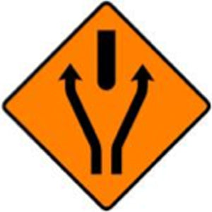 WK 016 Obstruction Between Lanes Sign