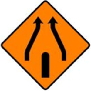 WK 017 End of Obstruction Between Lanes Sign from barrowsigns.com