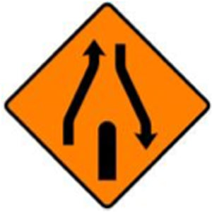 WK 019 End of Central Reserve or Obstruction Sign