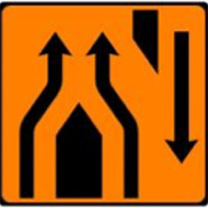 WK 021 Lanes Rejoin at Crossover Sign