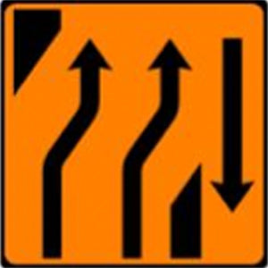 WK 022 Two-lane Crossover (Out) Sign from barrowsigns.com