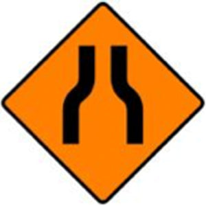 WK 034 Road Narrows on Both Sides Sign from barrowsigns.com
