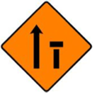 WK 040 Offside Lane (of Two) Closed Sign from barrowsigns.com