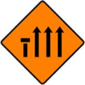 WK 047 Nearside Lane (of Four) Closed Sign