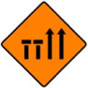 WK 049 Two Nearside Lanes (of Four) Closed Sign from barrowsigns.com