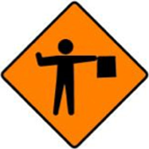 WK 061 Flagman Ahead Sign