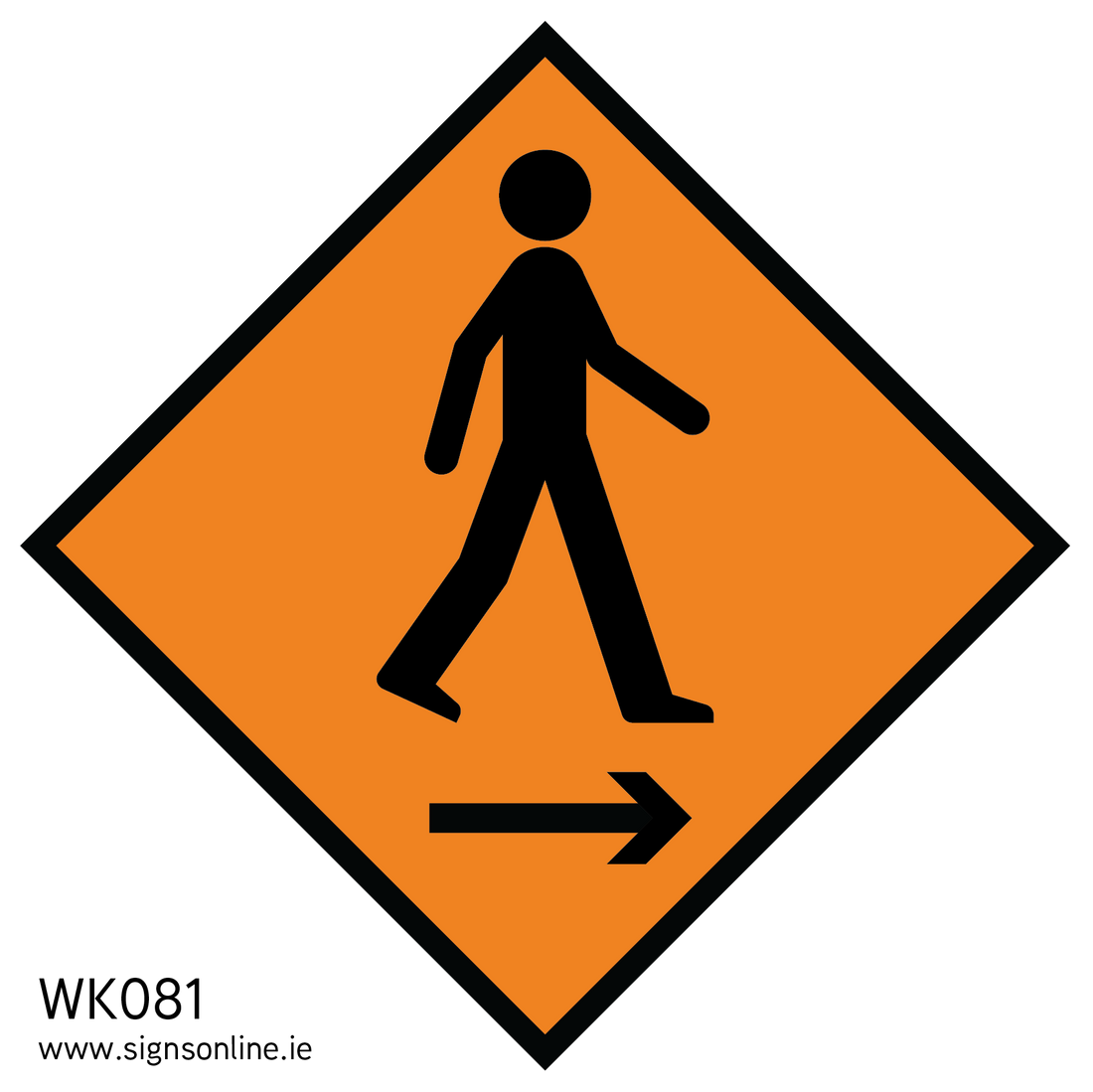 Wk081 | Pedestrians Keep Right Regulatory Sign – www.signsonline.ie