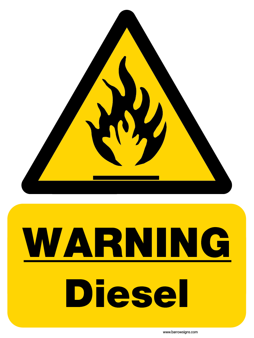Warning Diesel Warning Sign