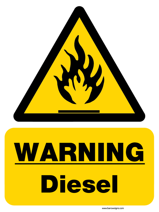 Warning Diesel Warning Sign