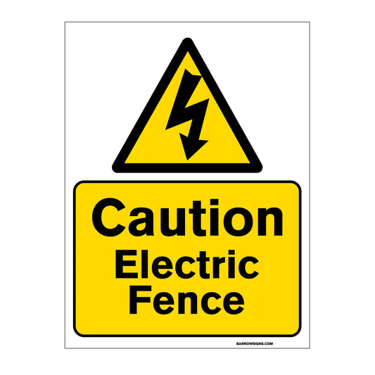 Caution | Electric Fence Warning Sign