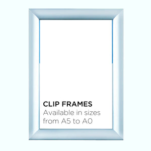 Aluminium Clip Frame or Snap Frame in sizes from A5 to A0