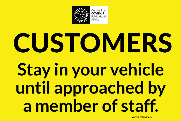 Customer Instuctions (stay in vehicle)
