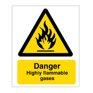 Danger Highly Flammable Gasses Sign