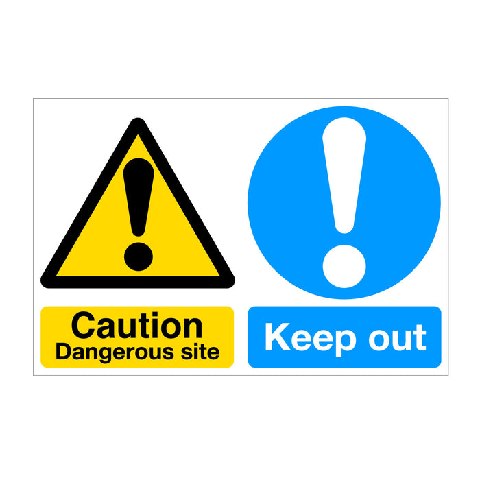 Caution Dangerous Site - Keep Out Sign
