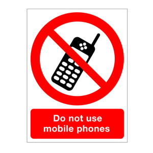 Do Not Use Mobile Phone Sign