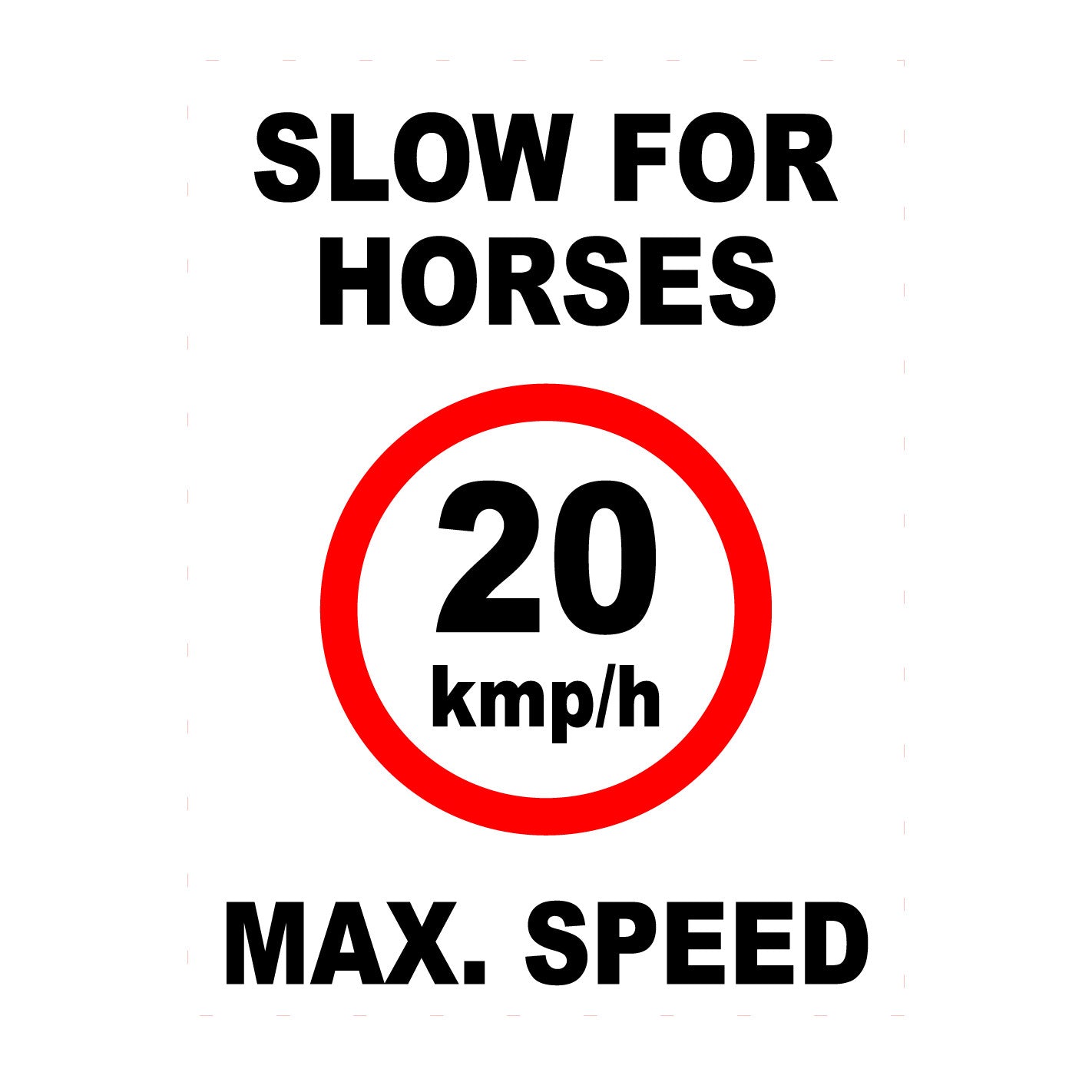 Equine Sign Slow For Horses Sign
