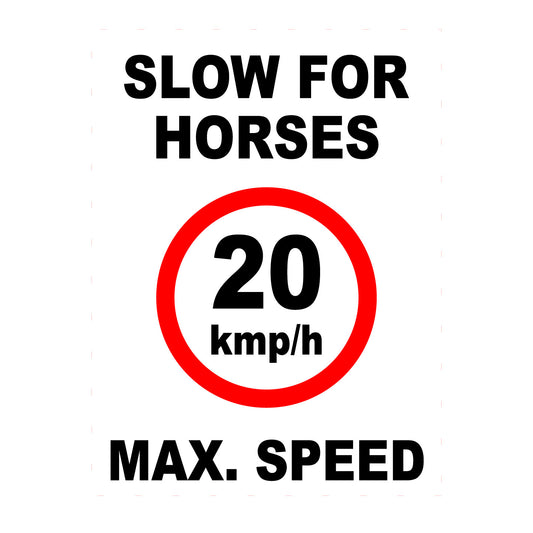 Equine Sign Slow For Horses Sign