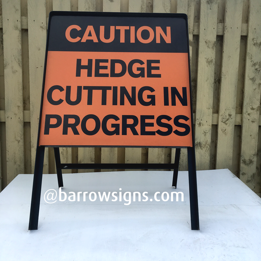 Hedge Cutting warning signage from Barrow Signs