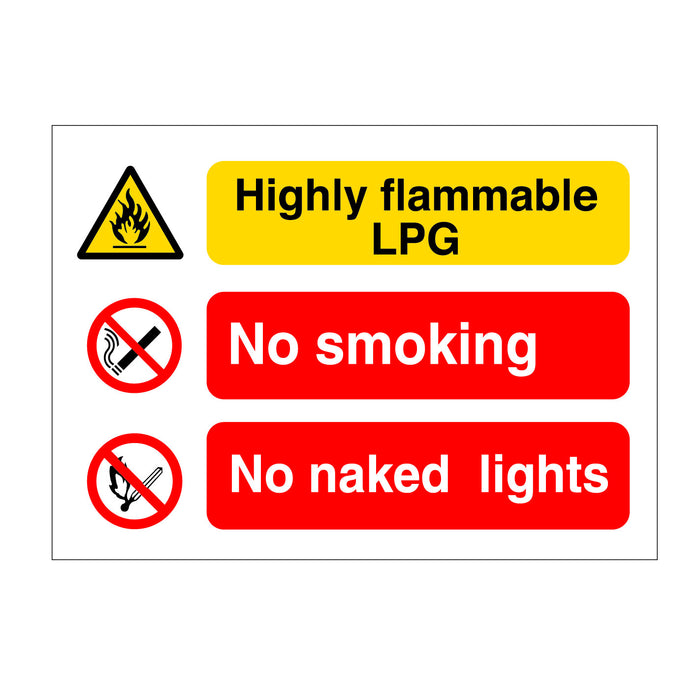LPG No Smoking No Naked Lights Sign