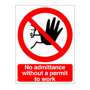 No Admittance without a permit sign