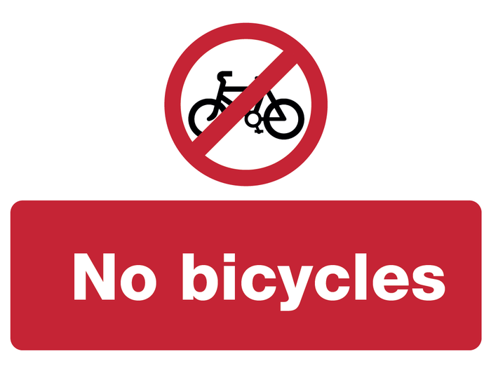 No Cycling Sign