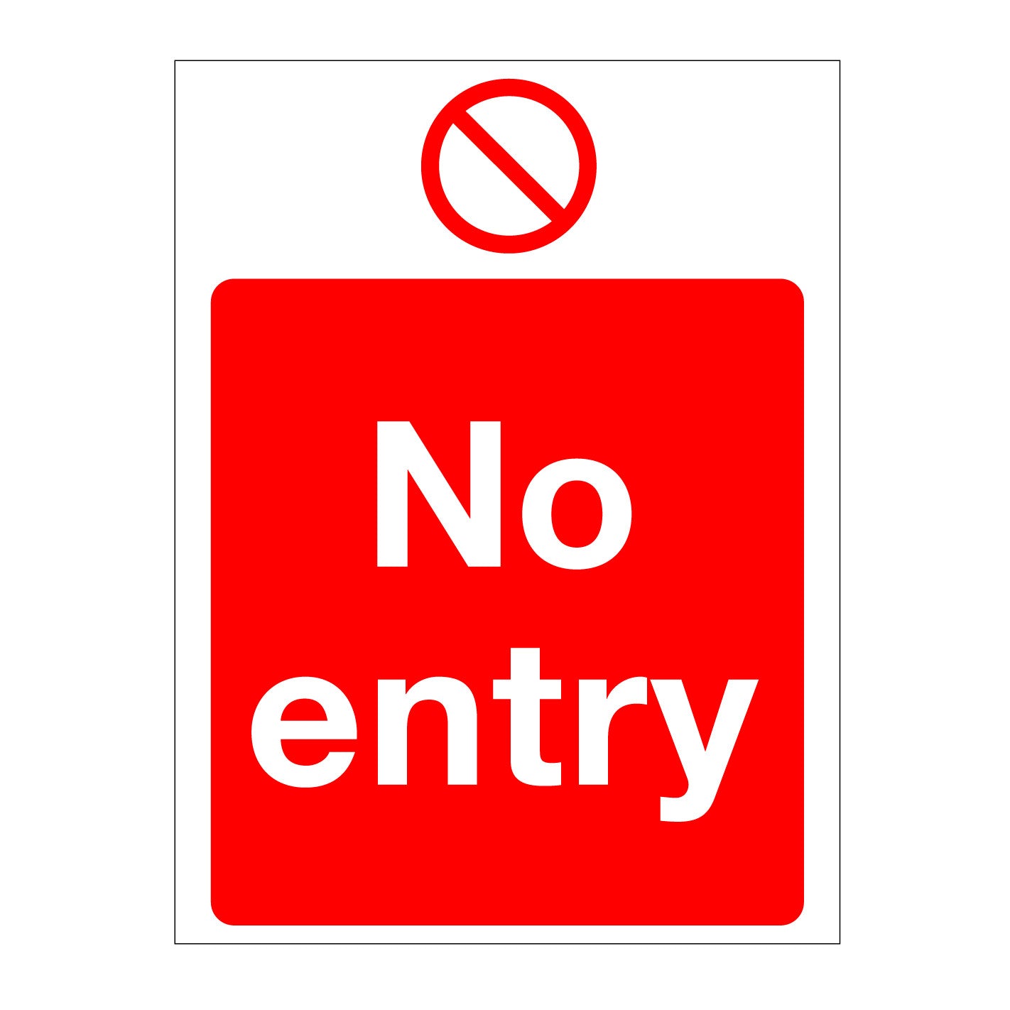 No Entry Sign available to buy on line for immediate delivery from www.signsonline.ie. SignsOnline.ie, a leading on line signage supplier since 2015. Best for quality and value.