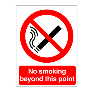 No Smoking Beyond This Point sign for sale from www.barrowsigns.com