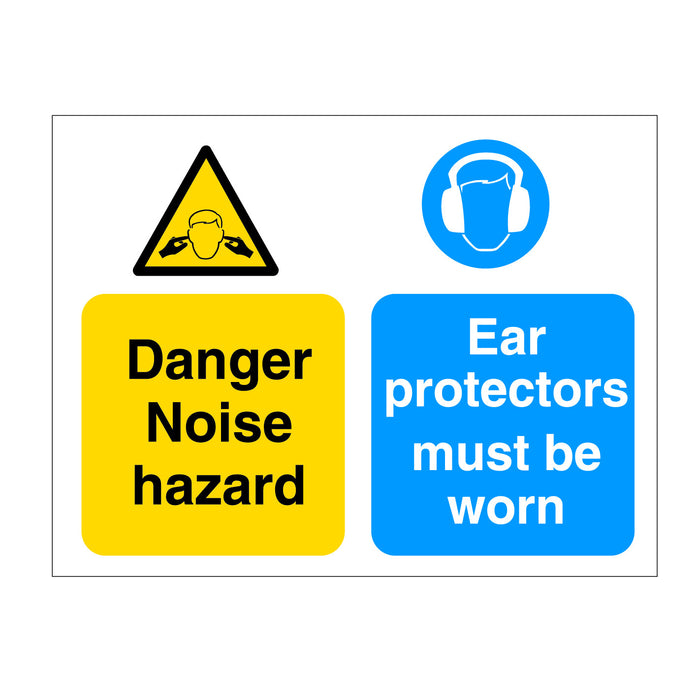 Danger Noise Hazzard Wear Ear Protectors Sign